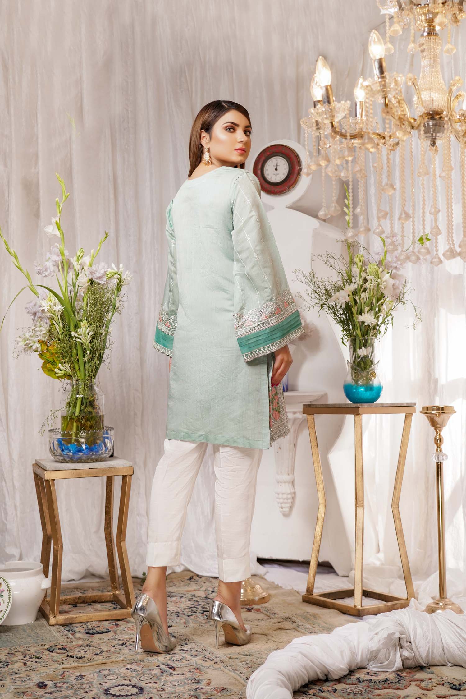 Affable - Embroidered Paper Silk Stitch Kurti - Image 2
