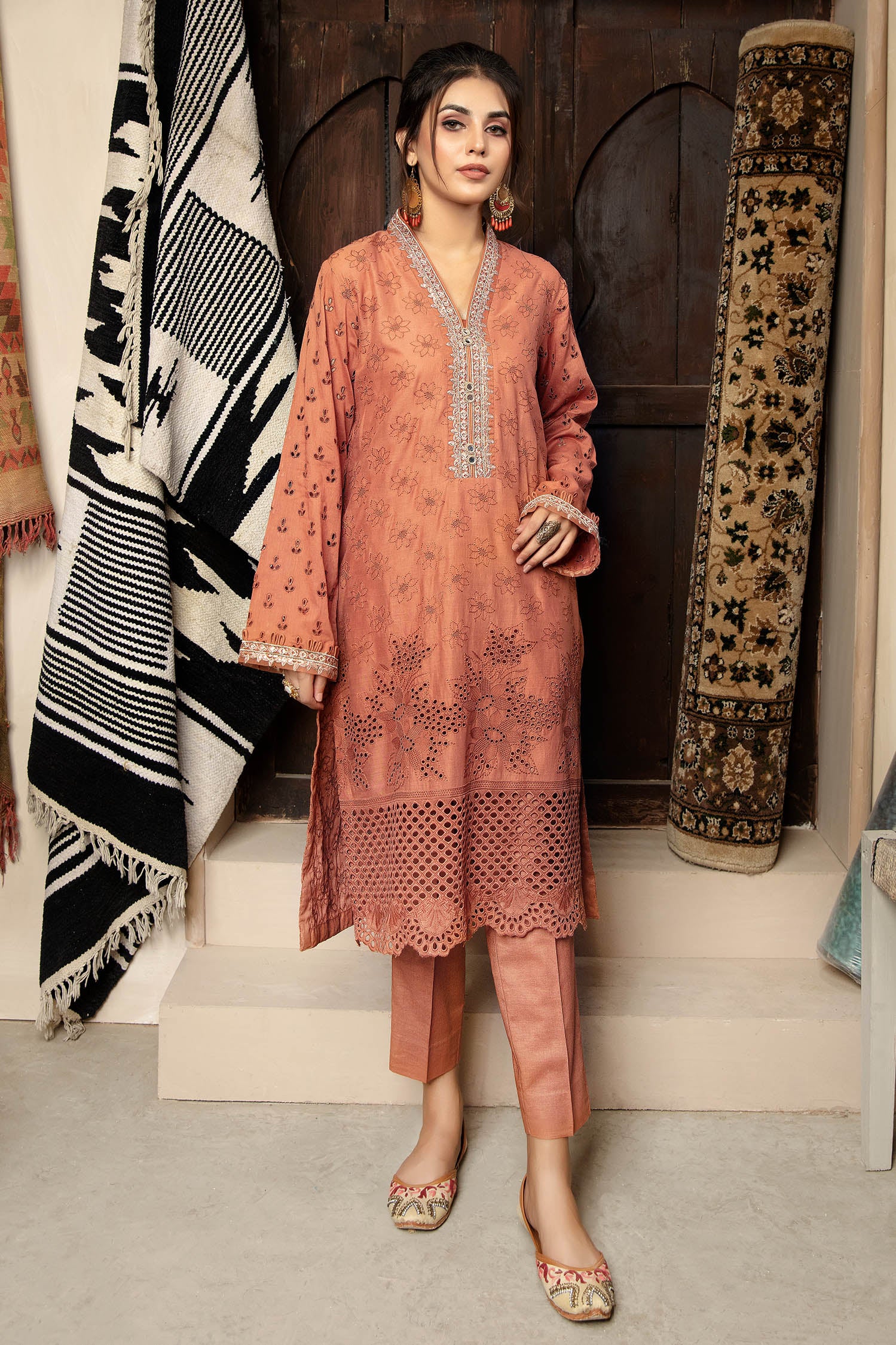 Ailyak - Schiffli Embroidered Lawn Stitch Kurti