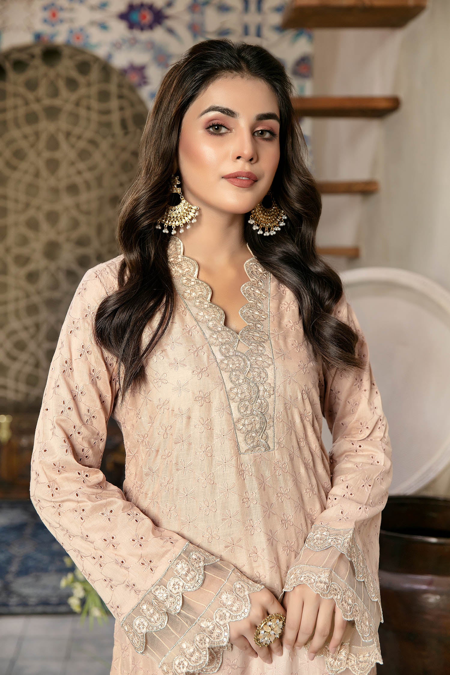 Aisling - Schiffli Embroidered Lawn Stitch Kurti - Image 3