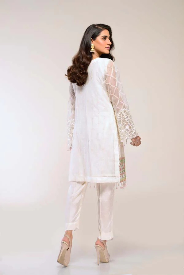 ALMOND – EMBROIDERED ORGANZA 2 PIECE (UNSTITCH) - Image 3