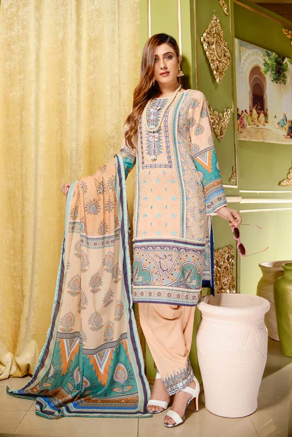 ALYSSUM – DIGITAL EMBROIDERED LAWN 3 PIECE (UNSTITCH)