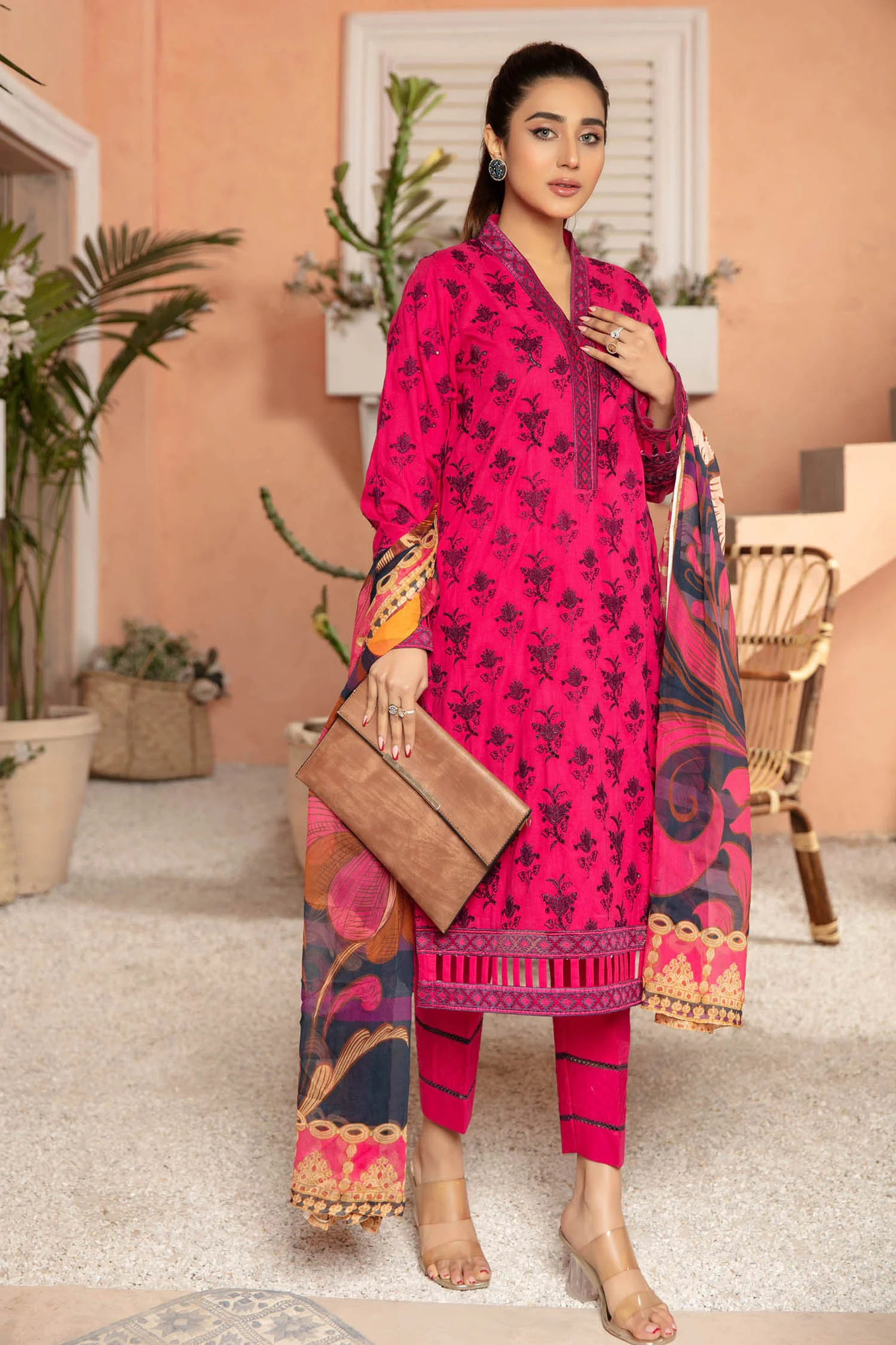 Amaranth - Embroidered Lawn Stitched 3PC