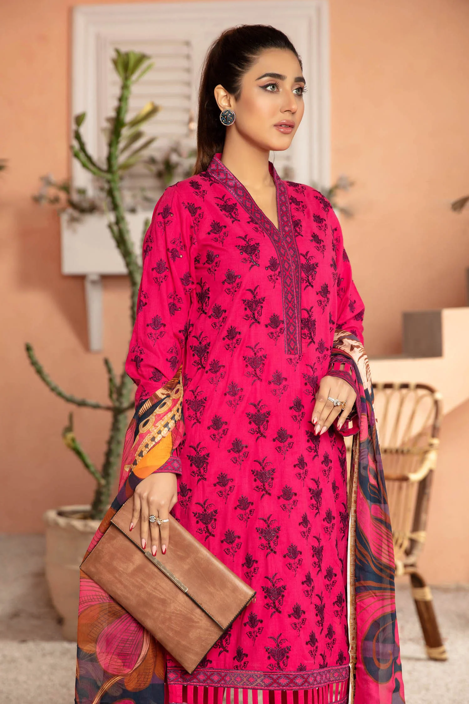 Amaranth - Embroidered Lawn Stitched 3PC - Image 3