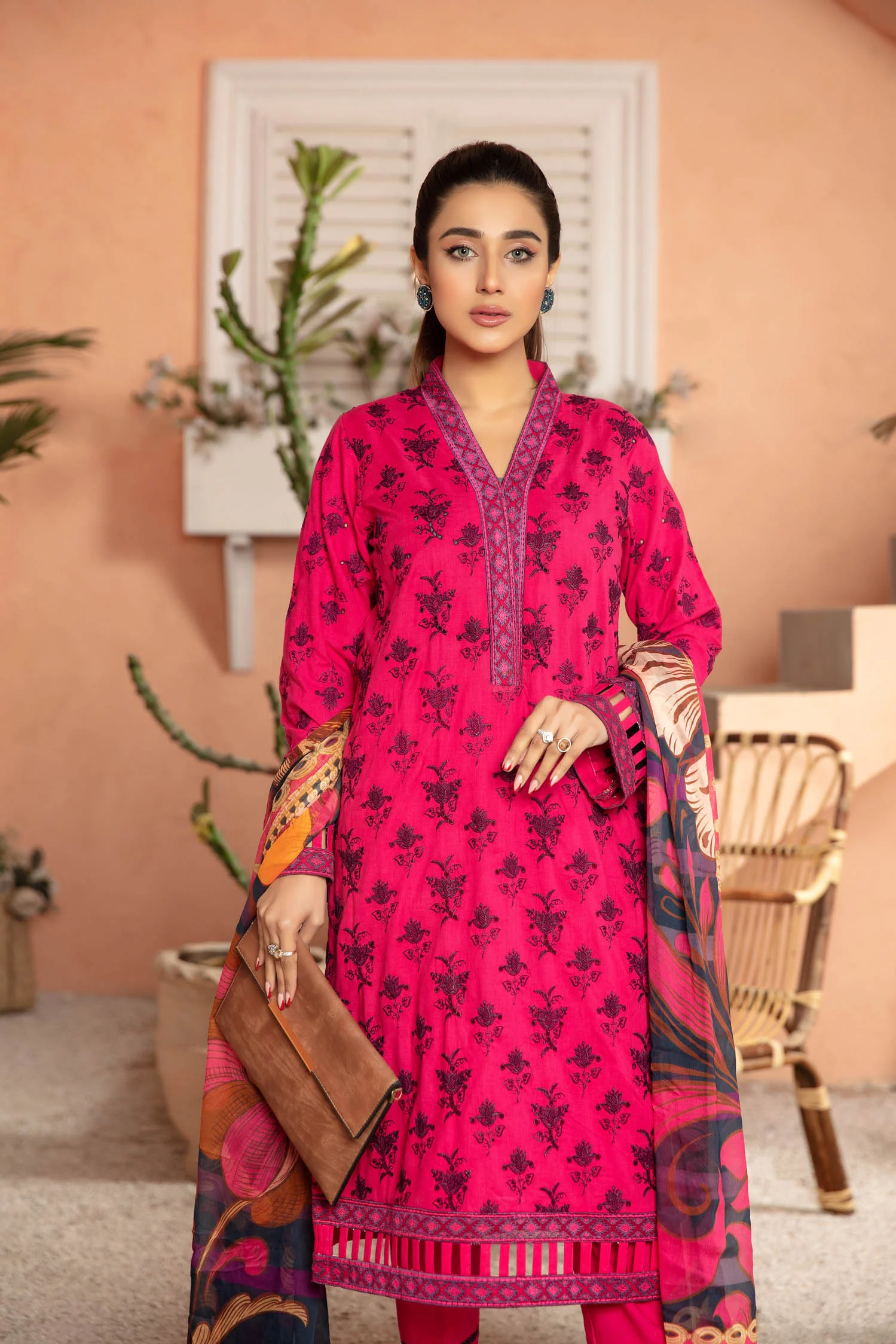 Amaranth - Embroidered Lawn Stitched 3PC - Image 4