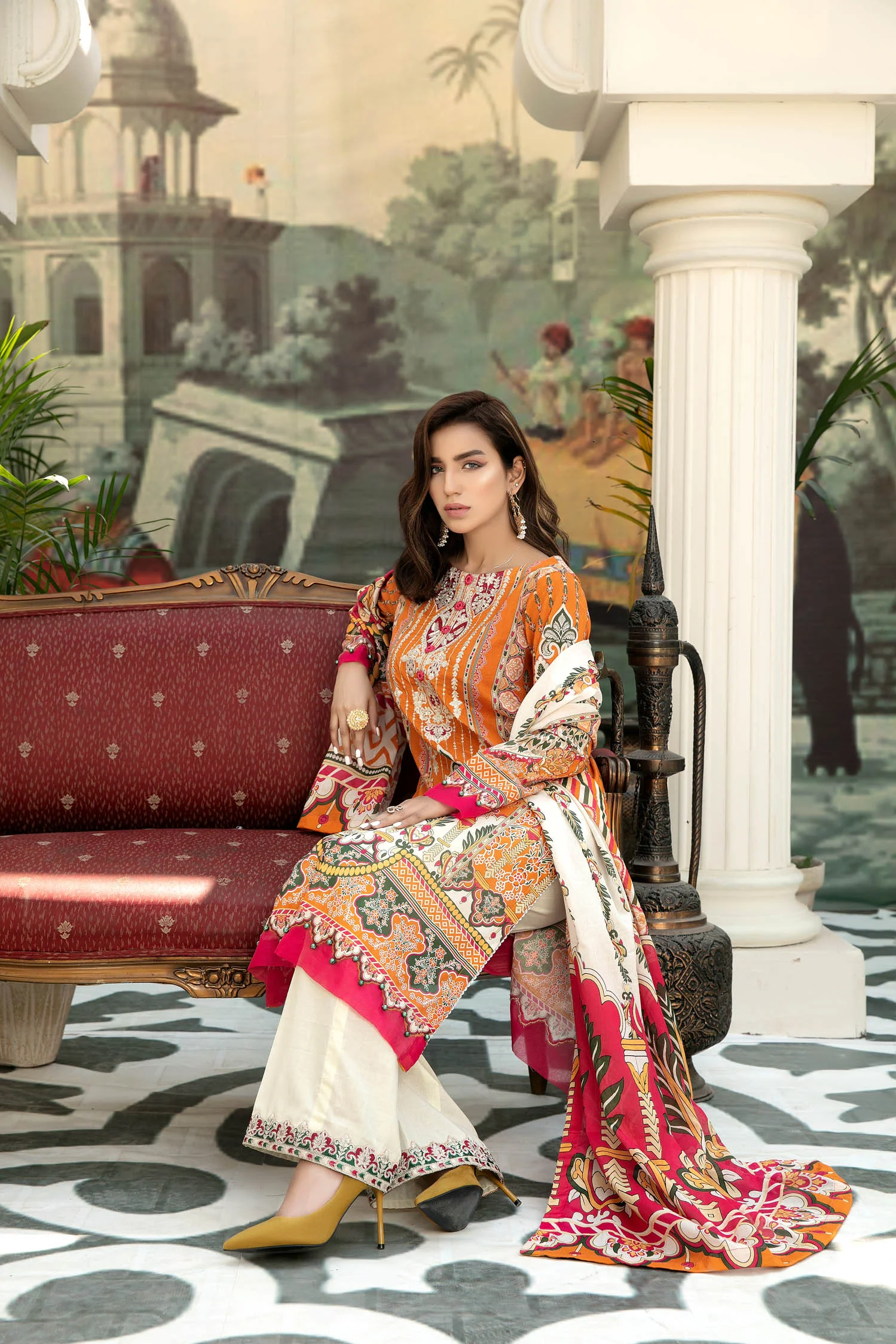 Amber - Digital Printed & Embroidered Lawn 3PC - Image 4