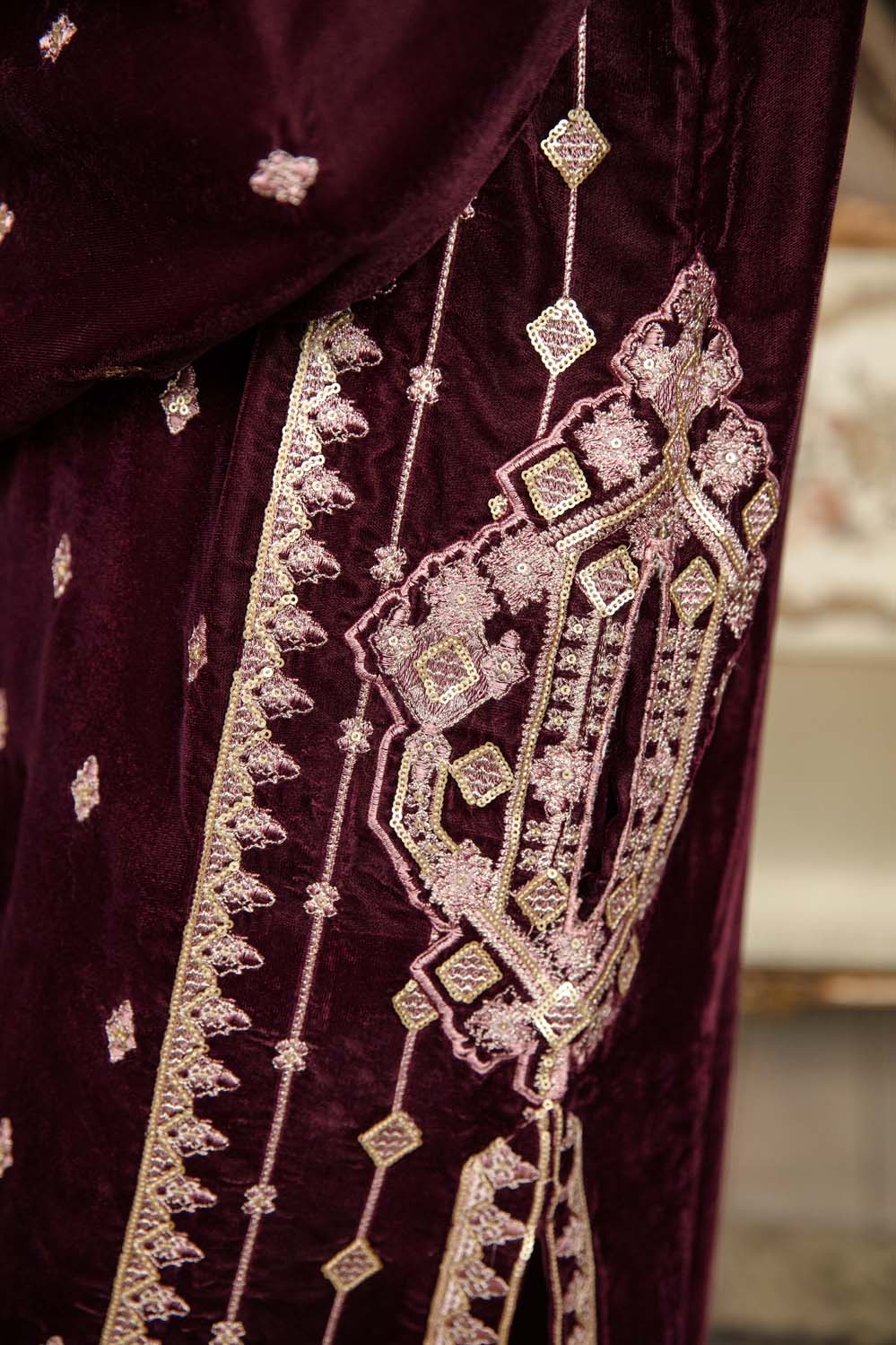 Anemone - Stitched Embroidered Velvet 2PC - Image 6