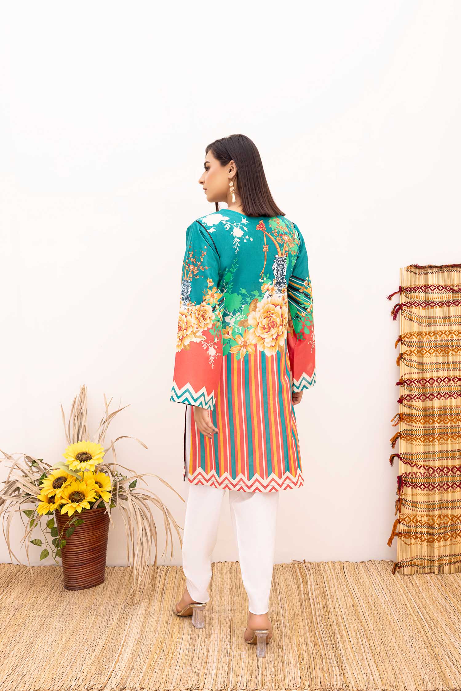 Aquis - Digital Printed Stitched Lawn Kurti - Image 2