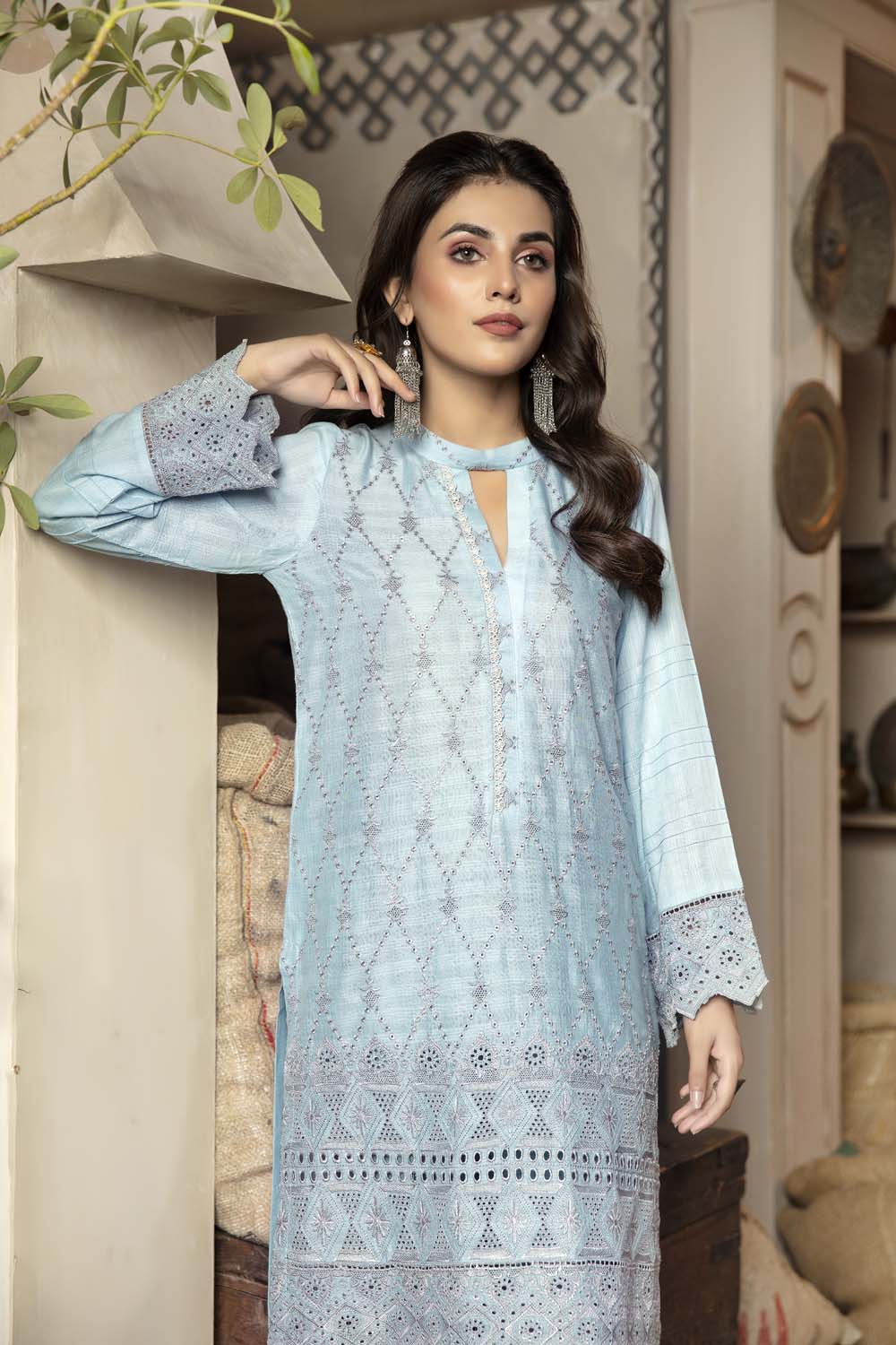 Arctic - Embroidered Chikankari Stitched Kurti - Image 2