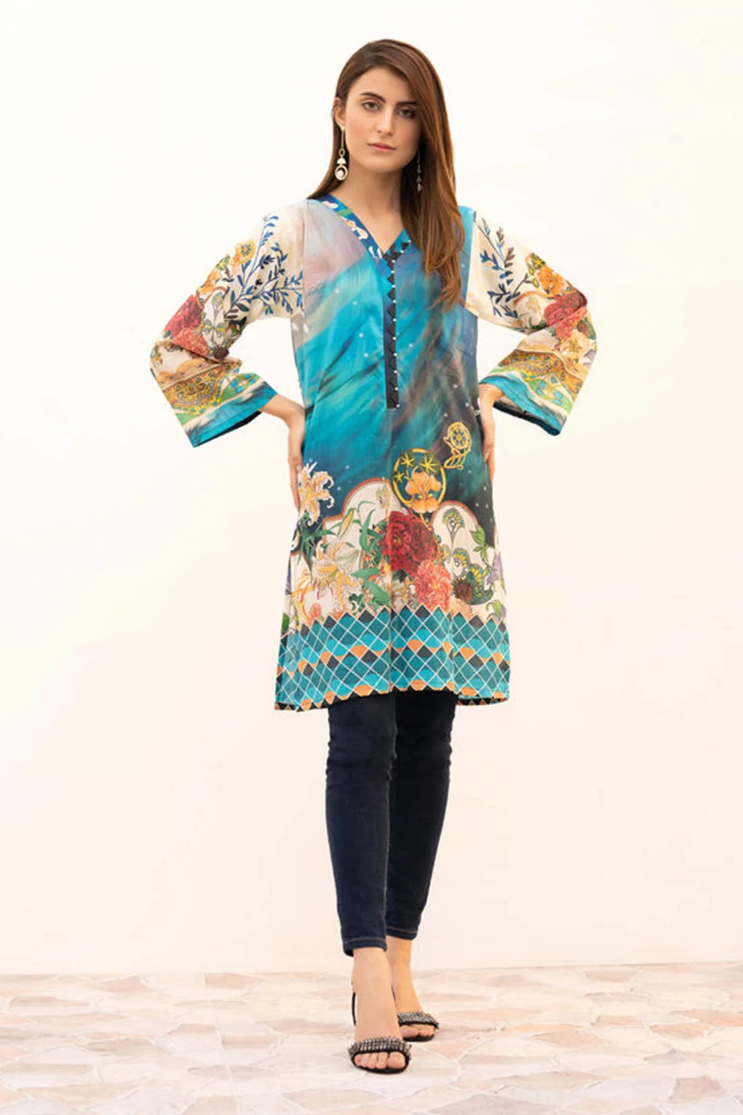 Arsin - Digital Printed Stitched Lawn Kurti