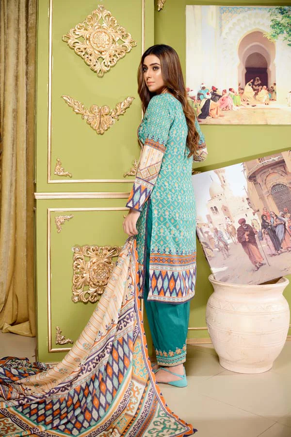 ASTER DAISY – DIGITAL EMBROIDERED LAWN 3 PIECE (UNSTITCH) - Image 2