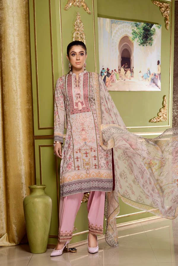 ASTILBE – DIGITAL EMBROIDERED LAWN 3 PIECE (UNSTITCH)