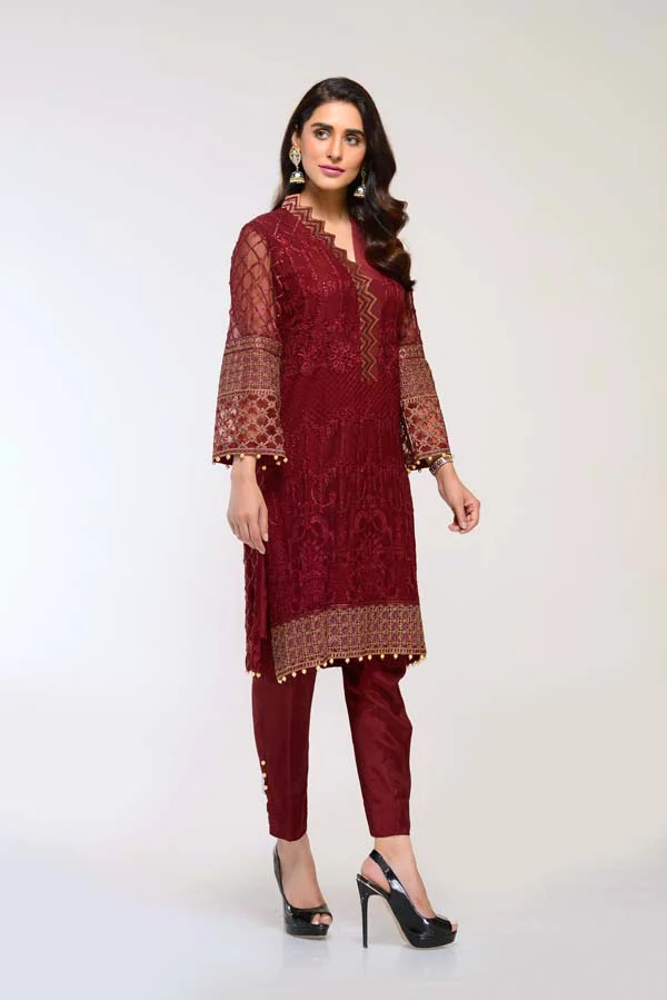 AUBURN – EMBROIDERED CHIFFON 2 PIECE (UNSTITCH)