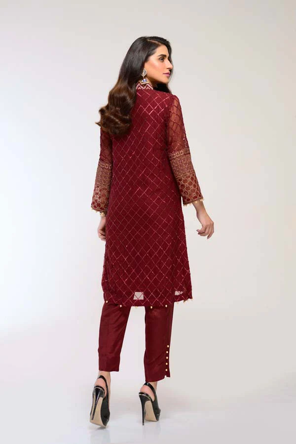 AUBURN – EMBROIDERED CHIFFON 2 PIECE (UNSTITCH) - Image 2