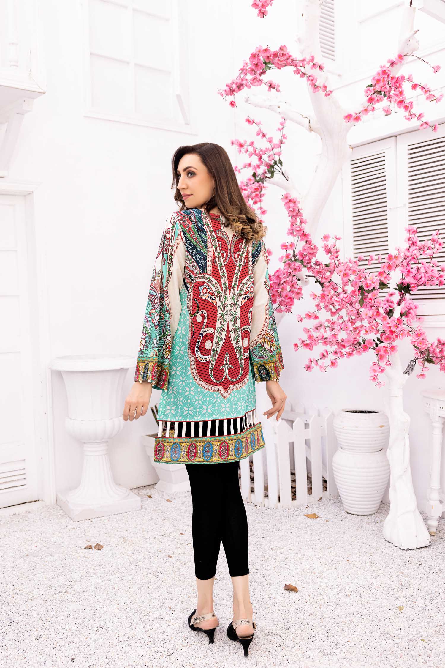 Auster - Digital Printed Stitched Lawn Kurti - Image 2