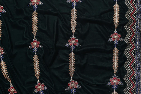 Aztec - Embroidered Velvet Shawl - Image 4