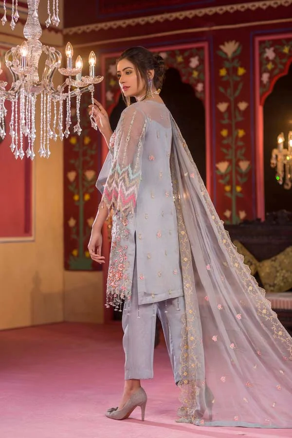 Ba-dastoor - Luxury Embroidered & Hand Embellished Organza - Image 3
