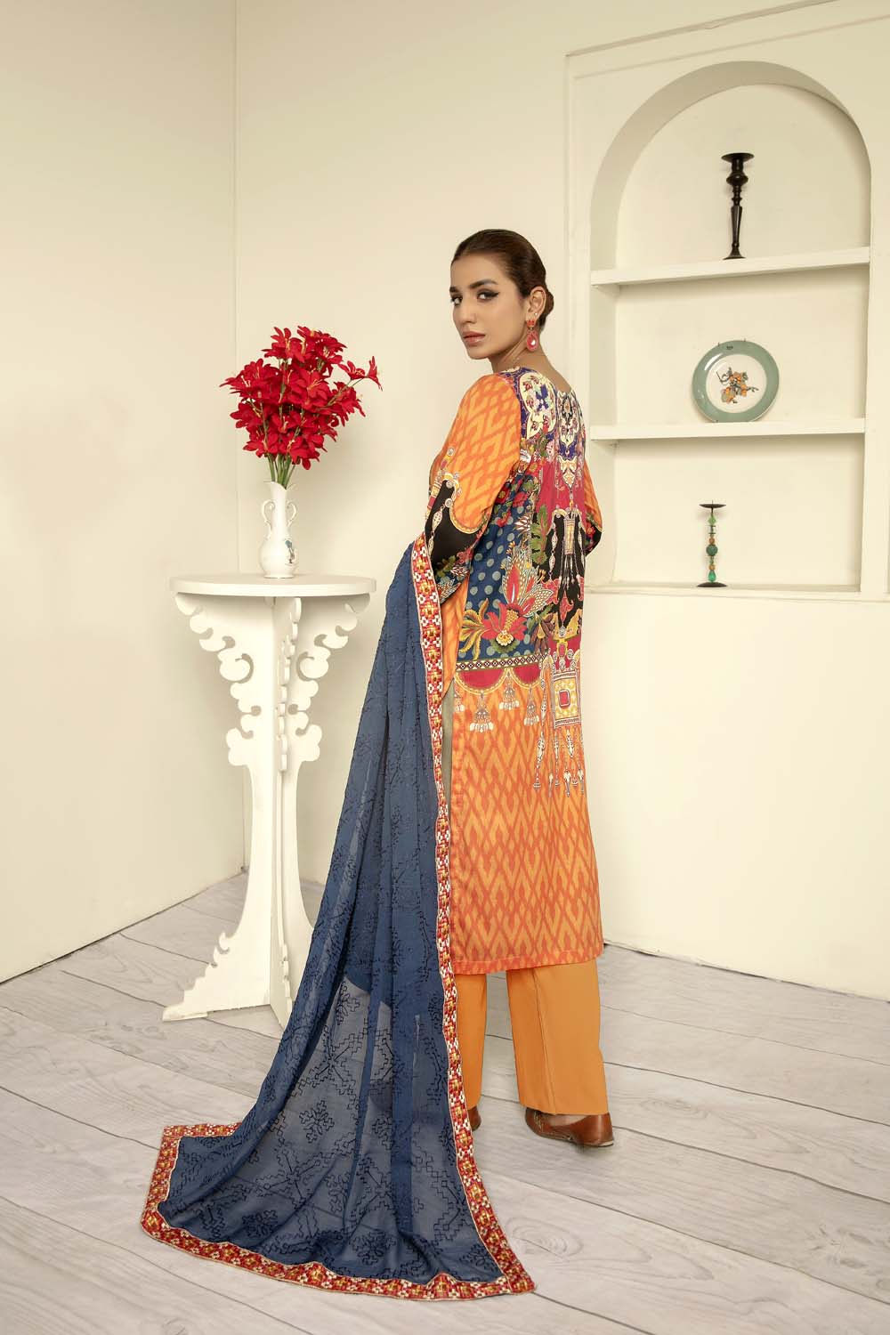 Barium - Digital Printed & Embroidered Lawn - Image 2