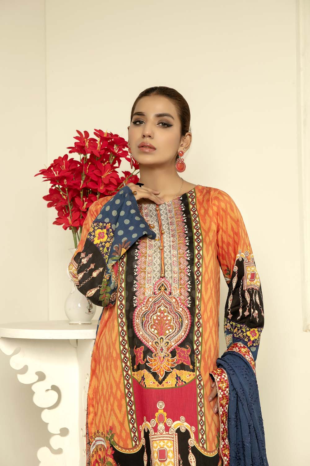 Barium - Digital Printed & Embroidered Lawn - Image 3