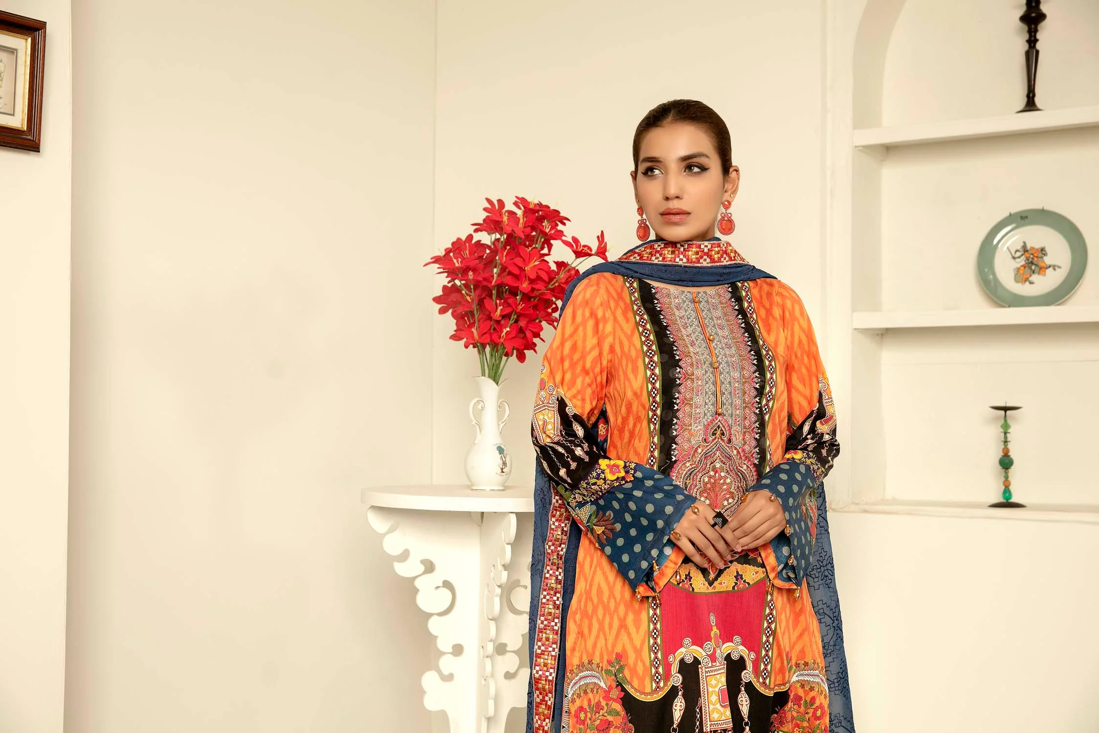 Barium - Digital Printed & Embroidered Lawn - Image 4