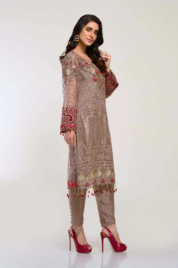 BEAVER – EMBROIDERED NET 2 PIECE (UNSTITCH) - Image 2