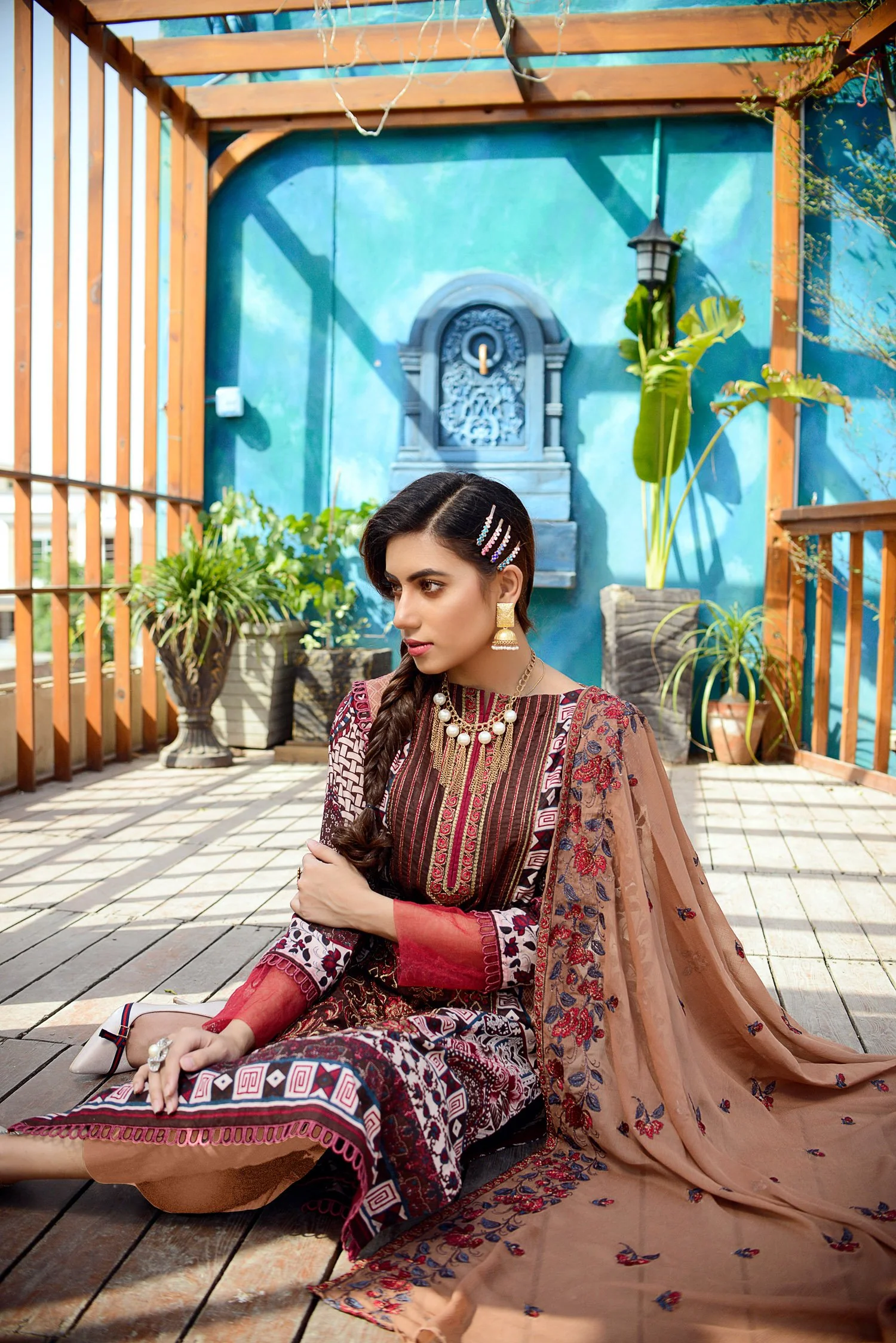 Beige - Printed and Embroidered Lawn 3PC - Image 3