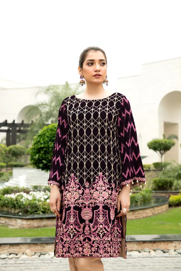 Belinay - Embroidered Velvet Un-Stitched (2 Piece) - Image 2