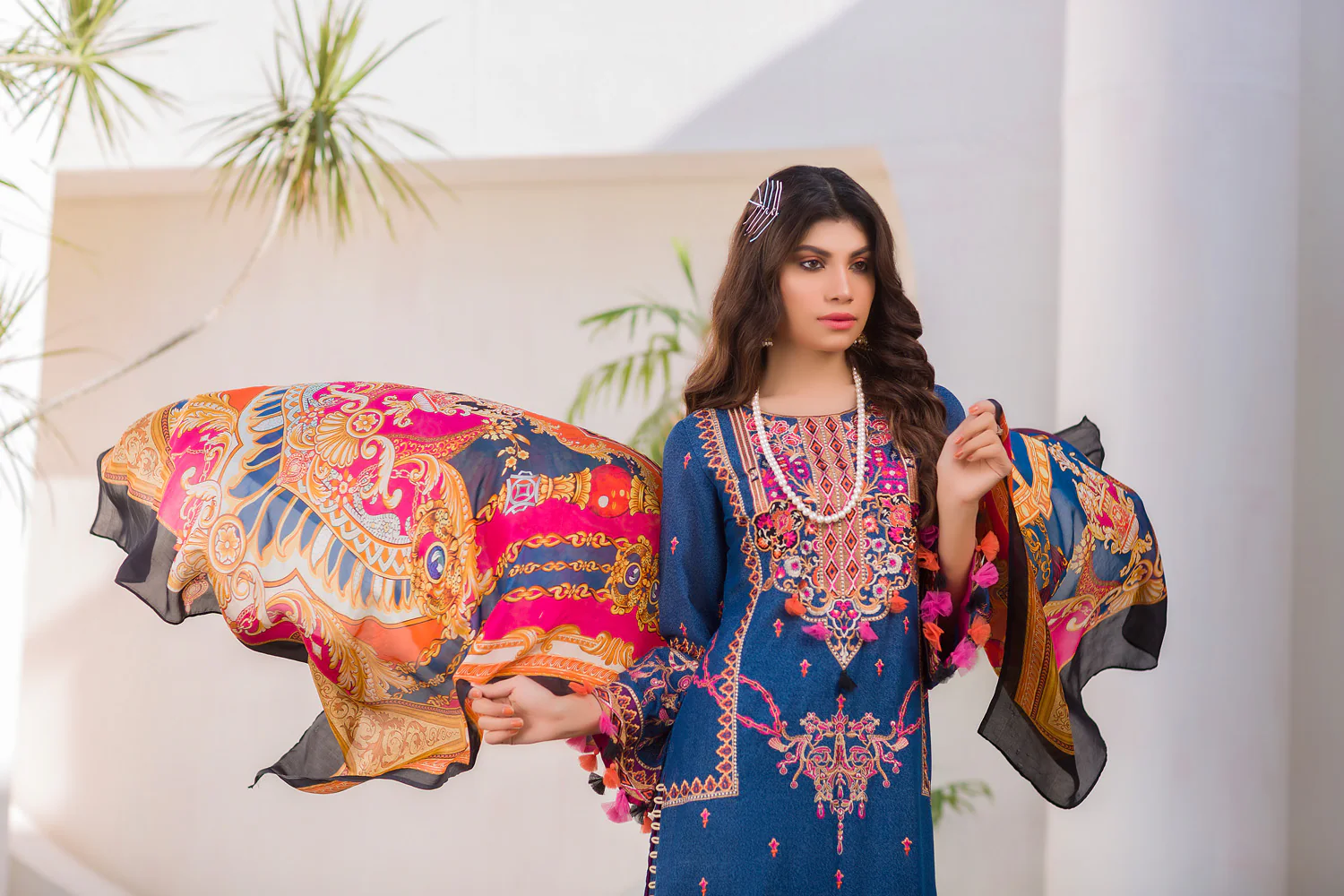 Bellis - Embroidered Lawn Karandi - Image 3