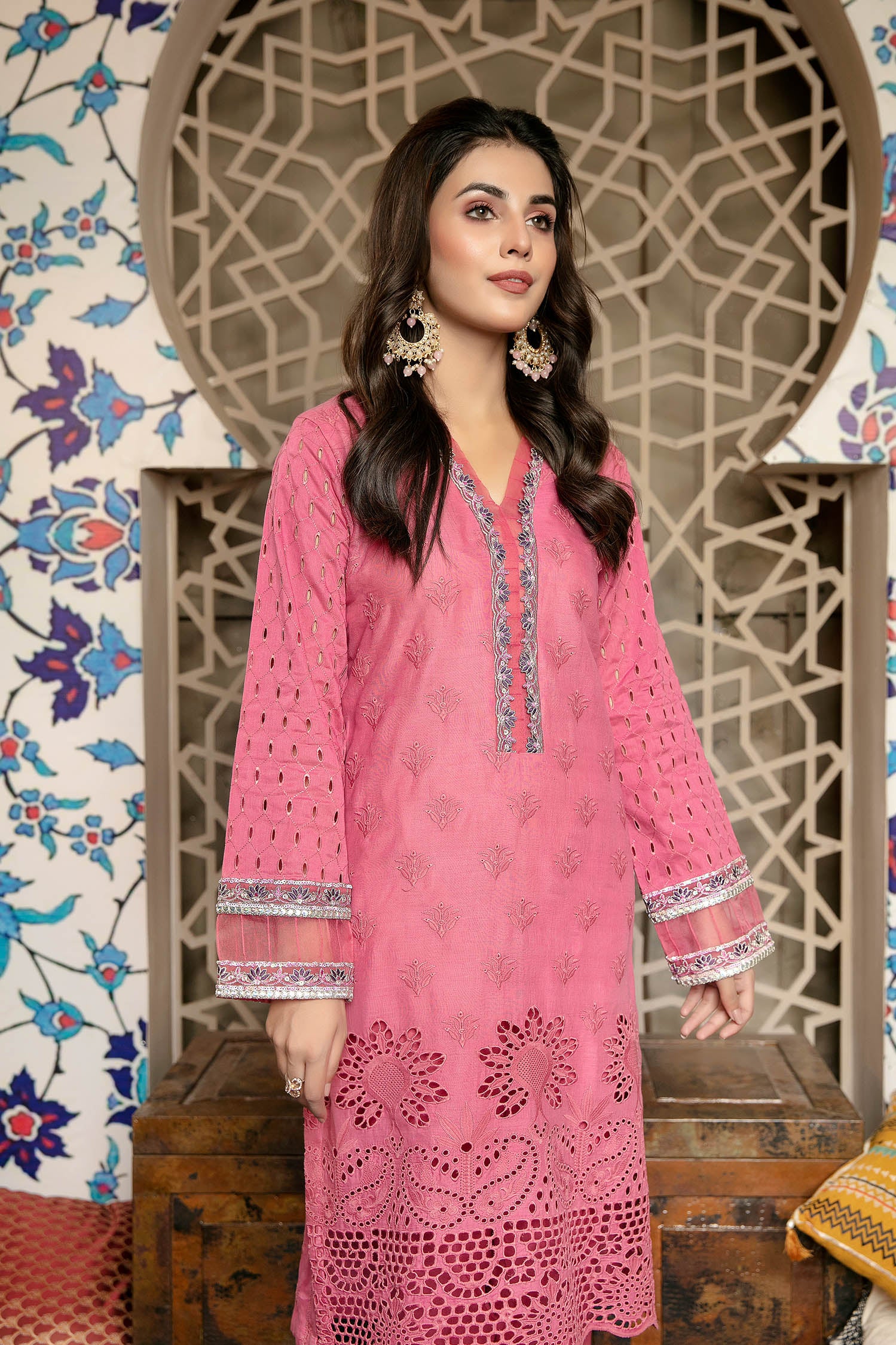 Benevolence - Schiffli Embroidered Lawn Stitch Kurti - Image 3