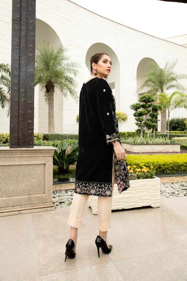 Betul - Embroidered Velvet Un-Stitched (2 Piece) - Image 3