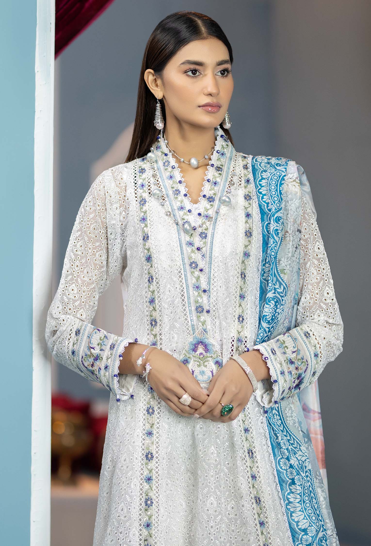 Beyond Blue - Chikankari Unstitched - Image 3