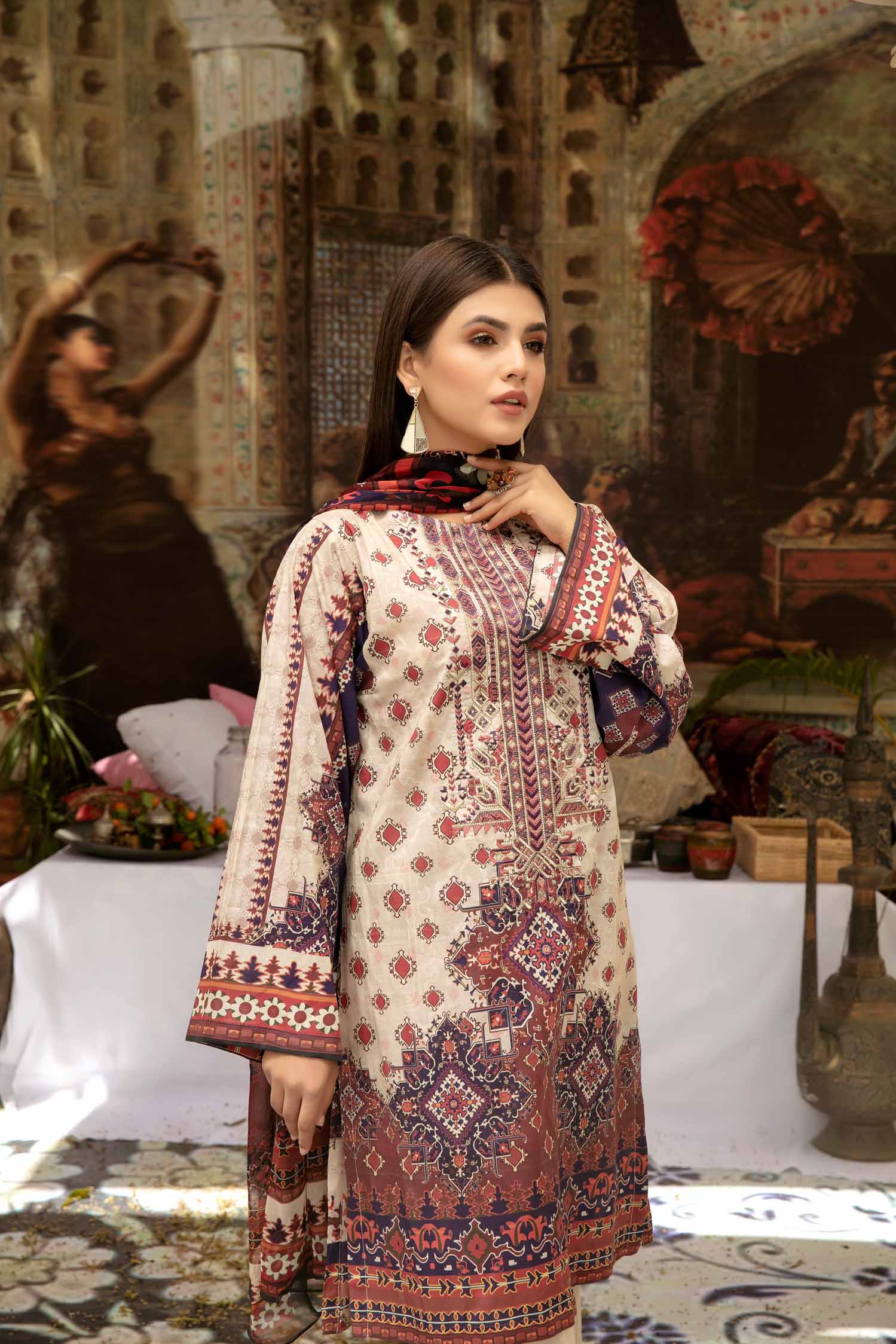 Bezlit - Digital Printed & Embroidered Lawn 3 piece - Image 2