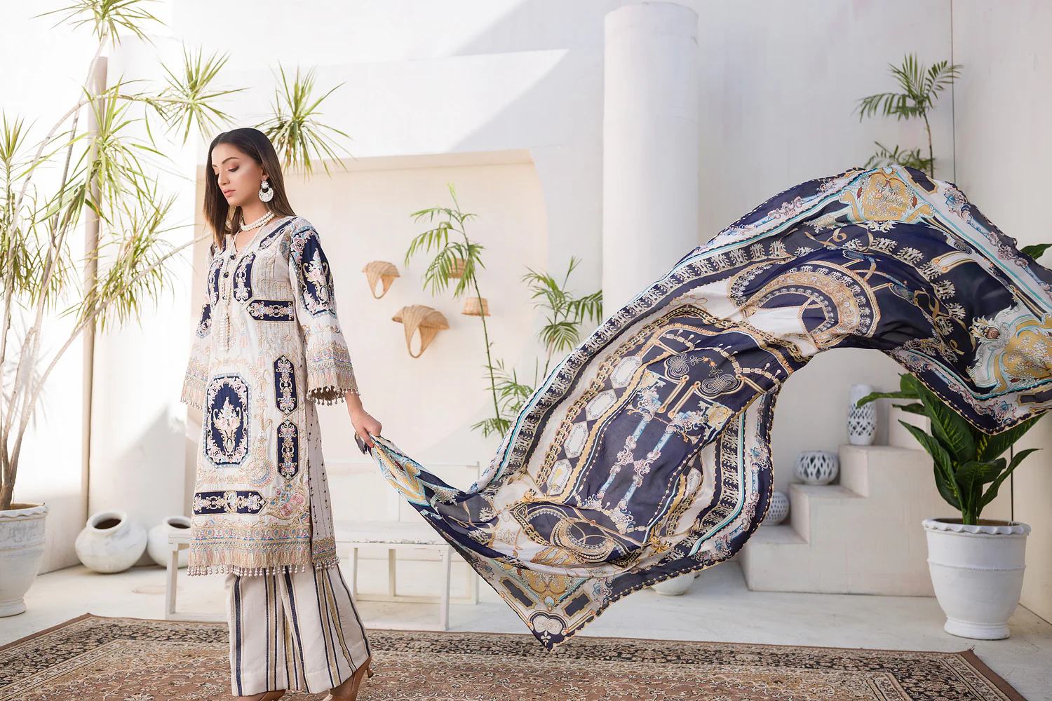 Biannual - Digital Embroidered Lawn Karandi - Image 3