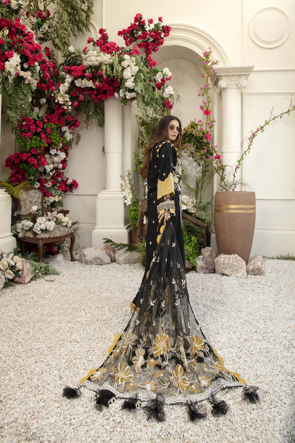 Black Bean - Schiffli Embroidered Lawn (3PC) - Image 2