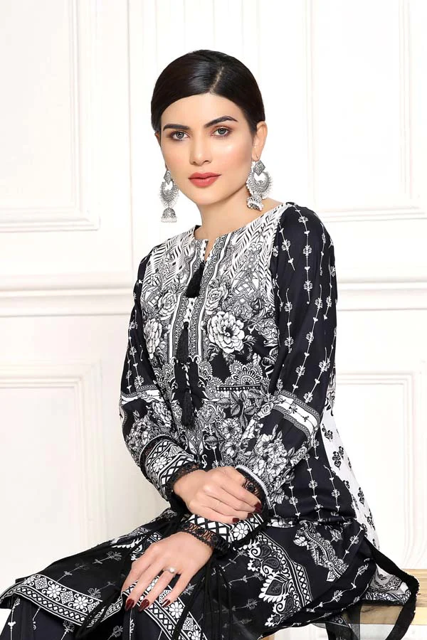 Black Charm - Digital Printed Cambric 2PC - Image 3