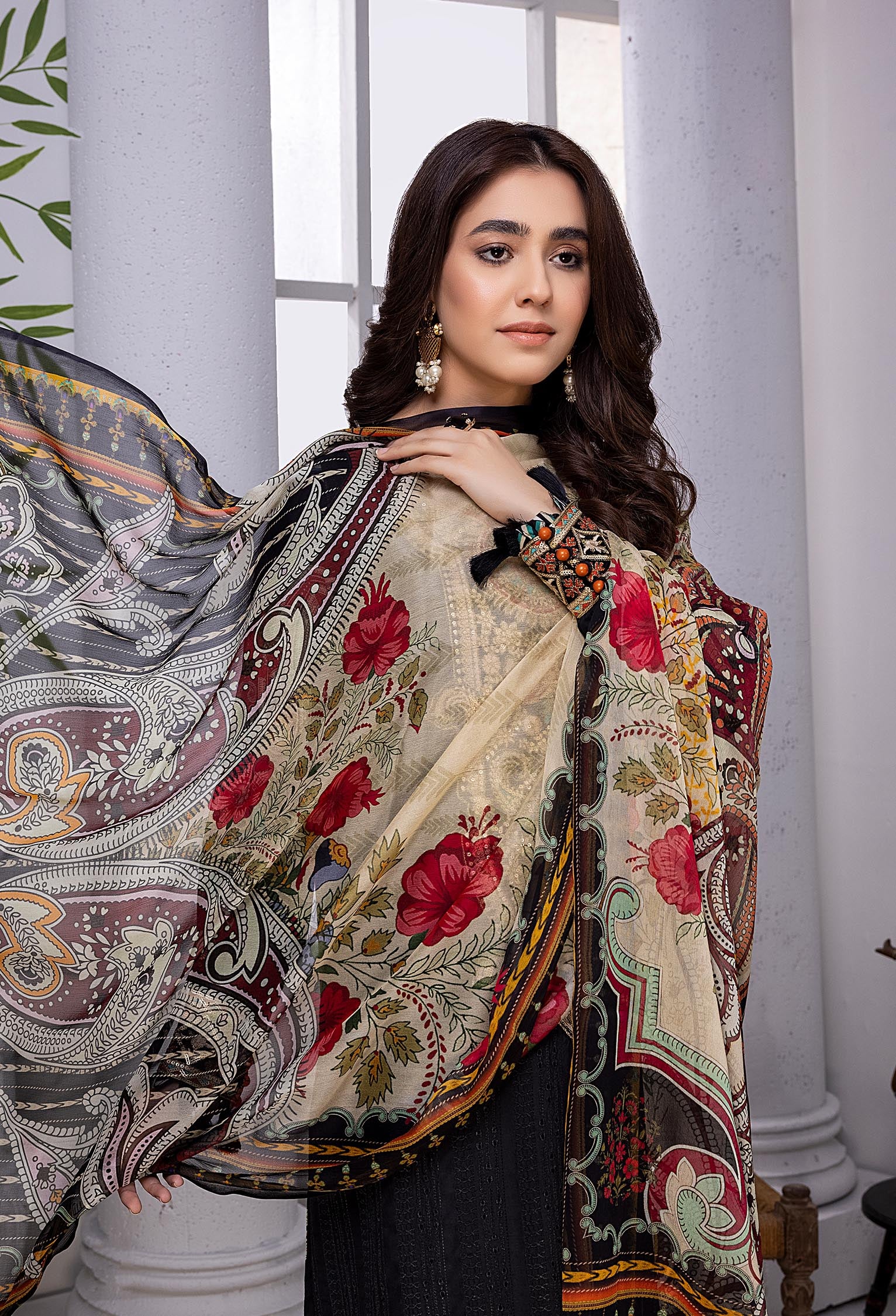 Black Cloud - Embroidered Chikankari Lawn 3PC - Image 3