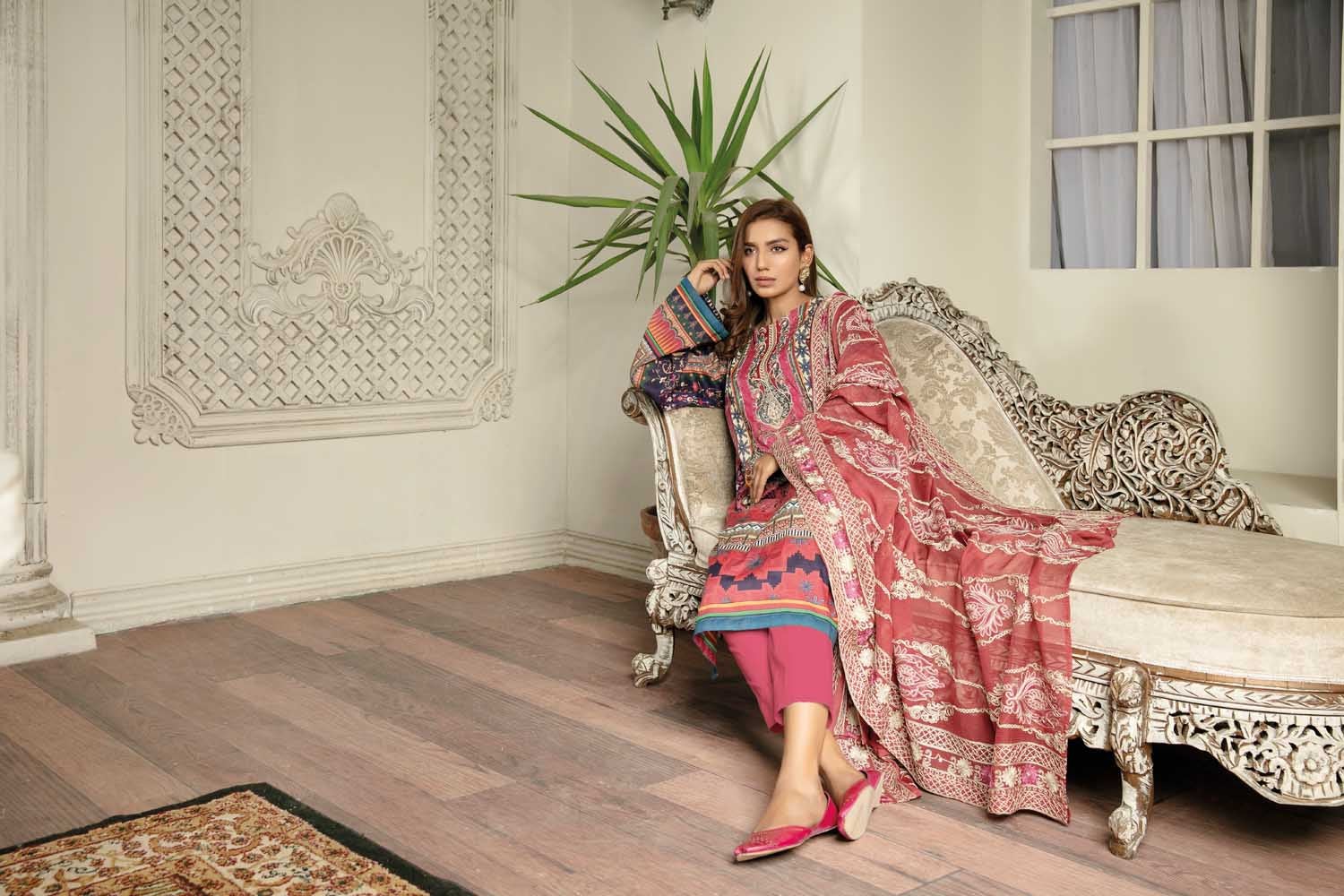 Bliss Rose - Digital Printed & Embroidered Lawn 3 piece - Image 3