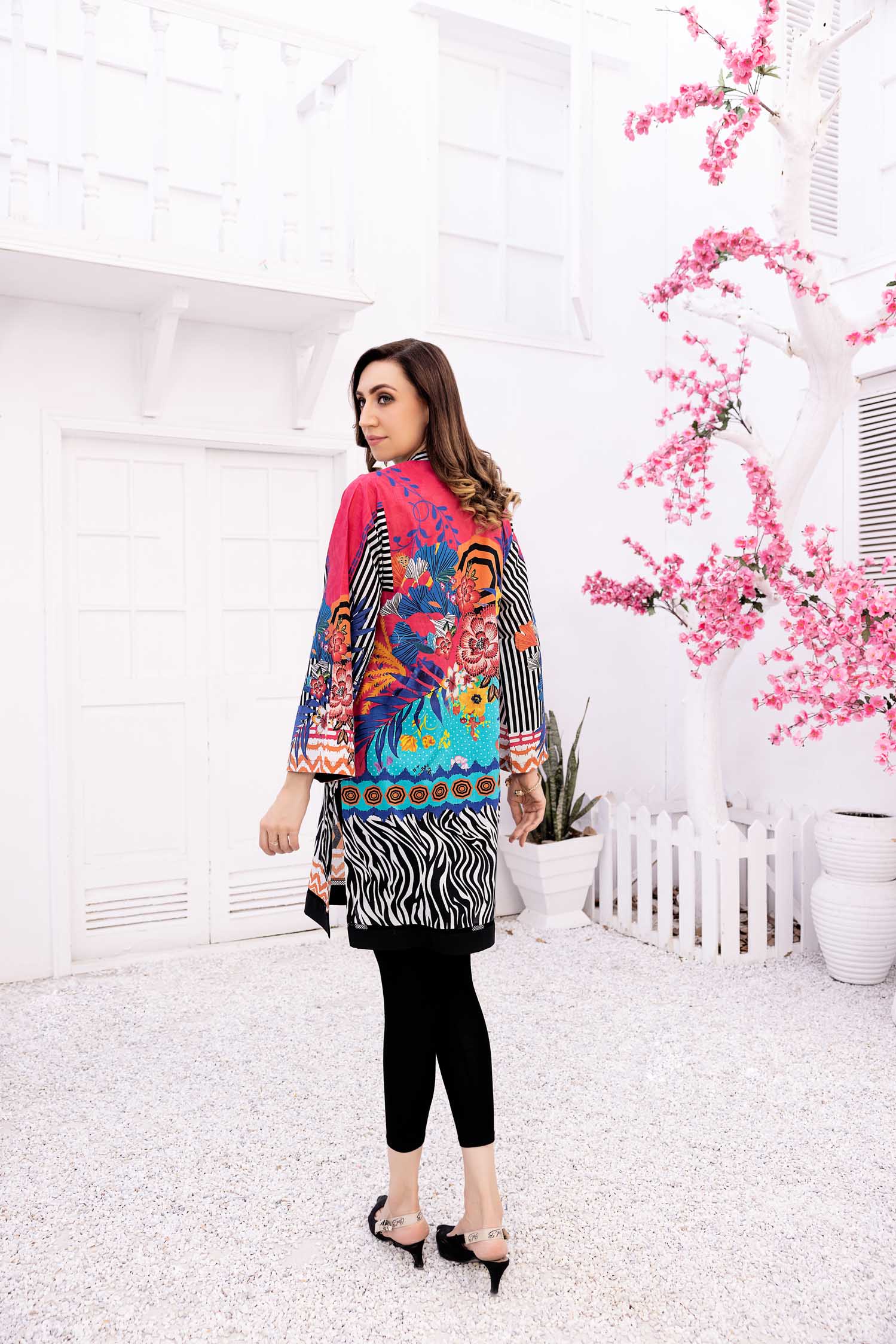 Bloom Fins - Digital Printed Stitched Lawn Kurti - Image 2