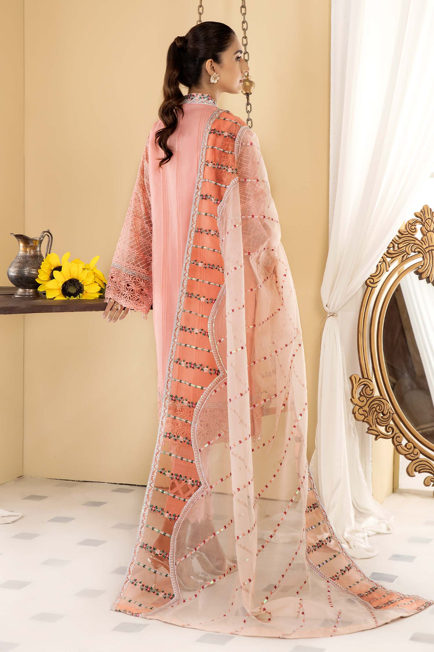 Blush - Stitched Embroidered Organza - Image 2