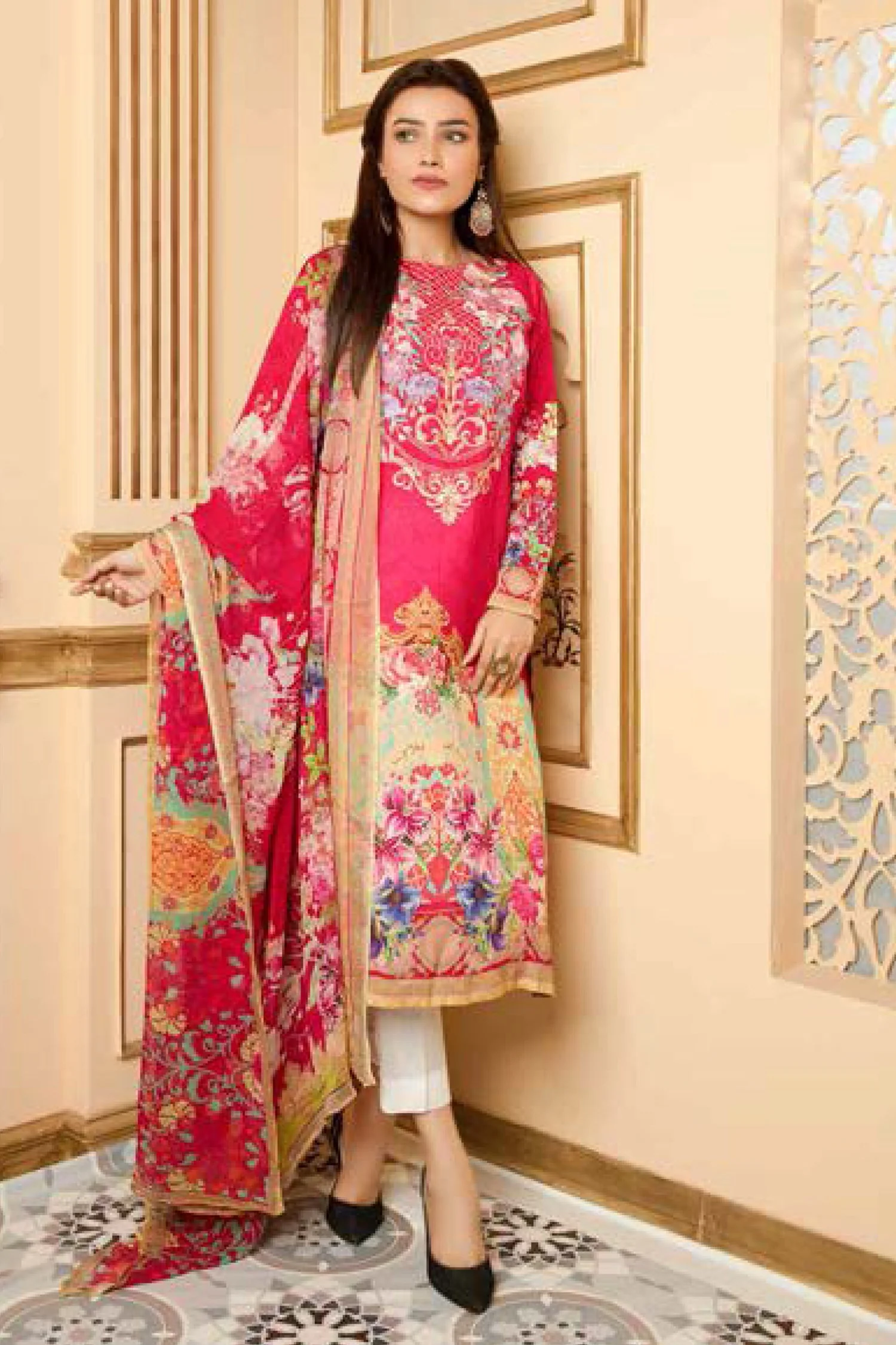 Boilen - Digital Printed and Embroidered Linen 3PC