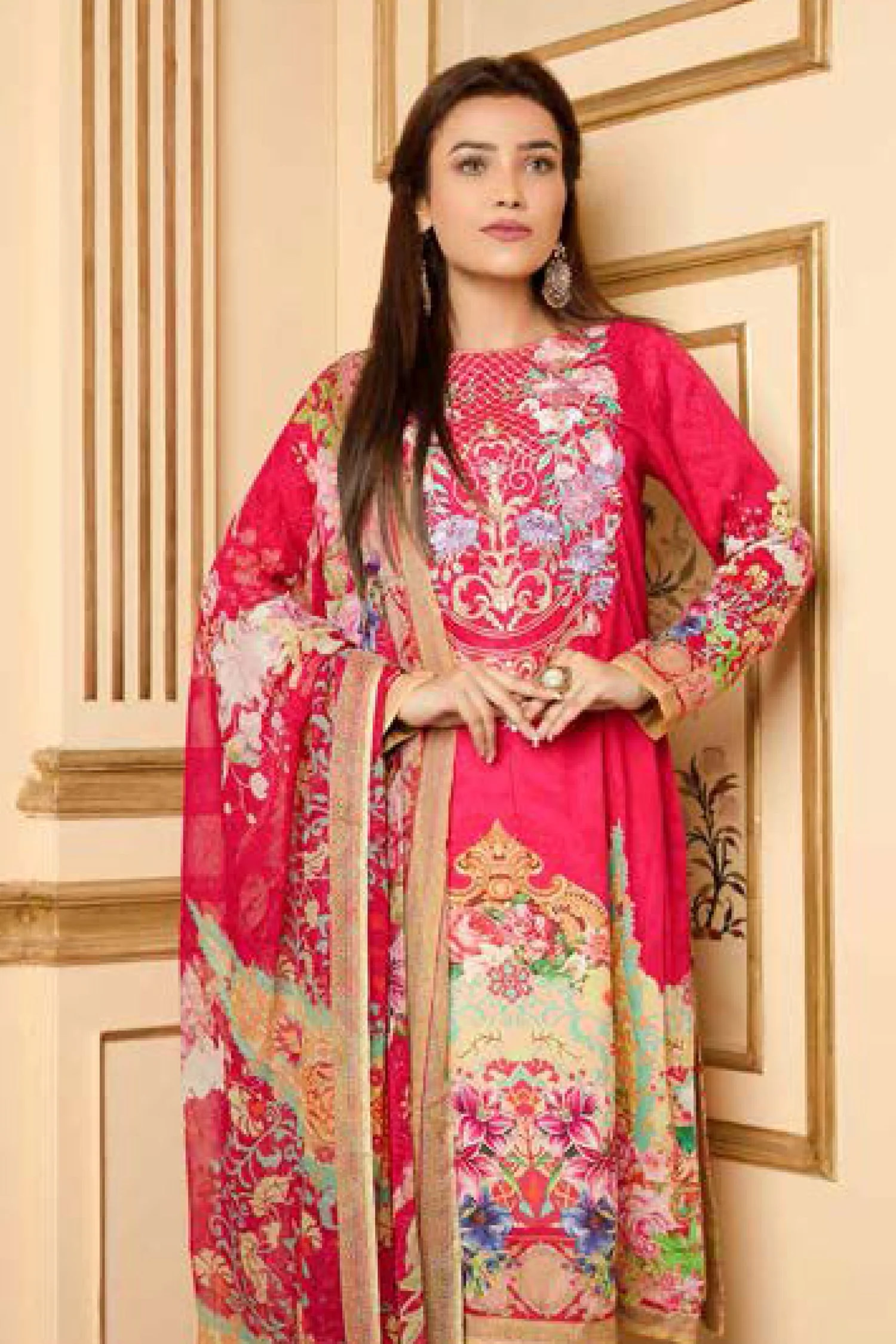 Boilen - Digital Printed and Embroidered Linen 3PC - Image 2