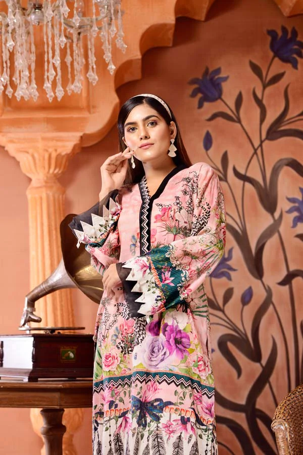 Bouquet - Digital Mesuri Lawn Unstitch Shirt - Image 3