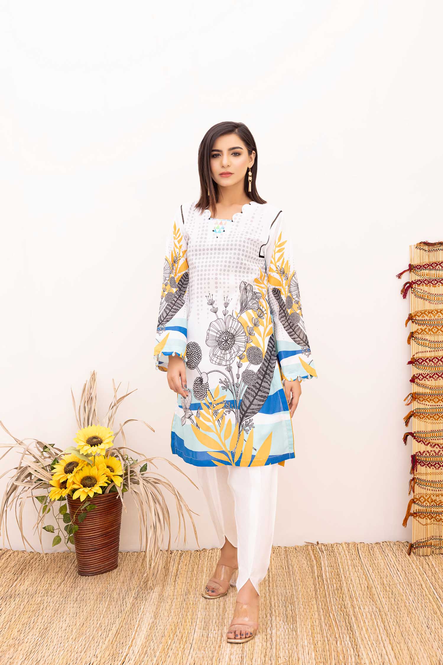 Bouse - Digital Printed Stitched Lawn Kurti - Image 2