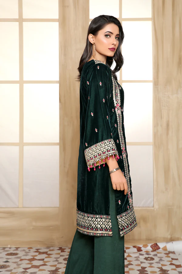 Brace - Embroidered Velvet Unstitch 2PC - Image 2