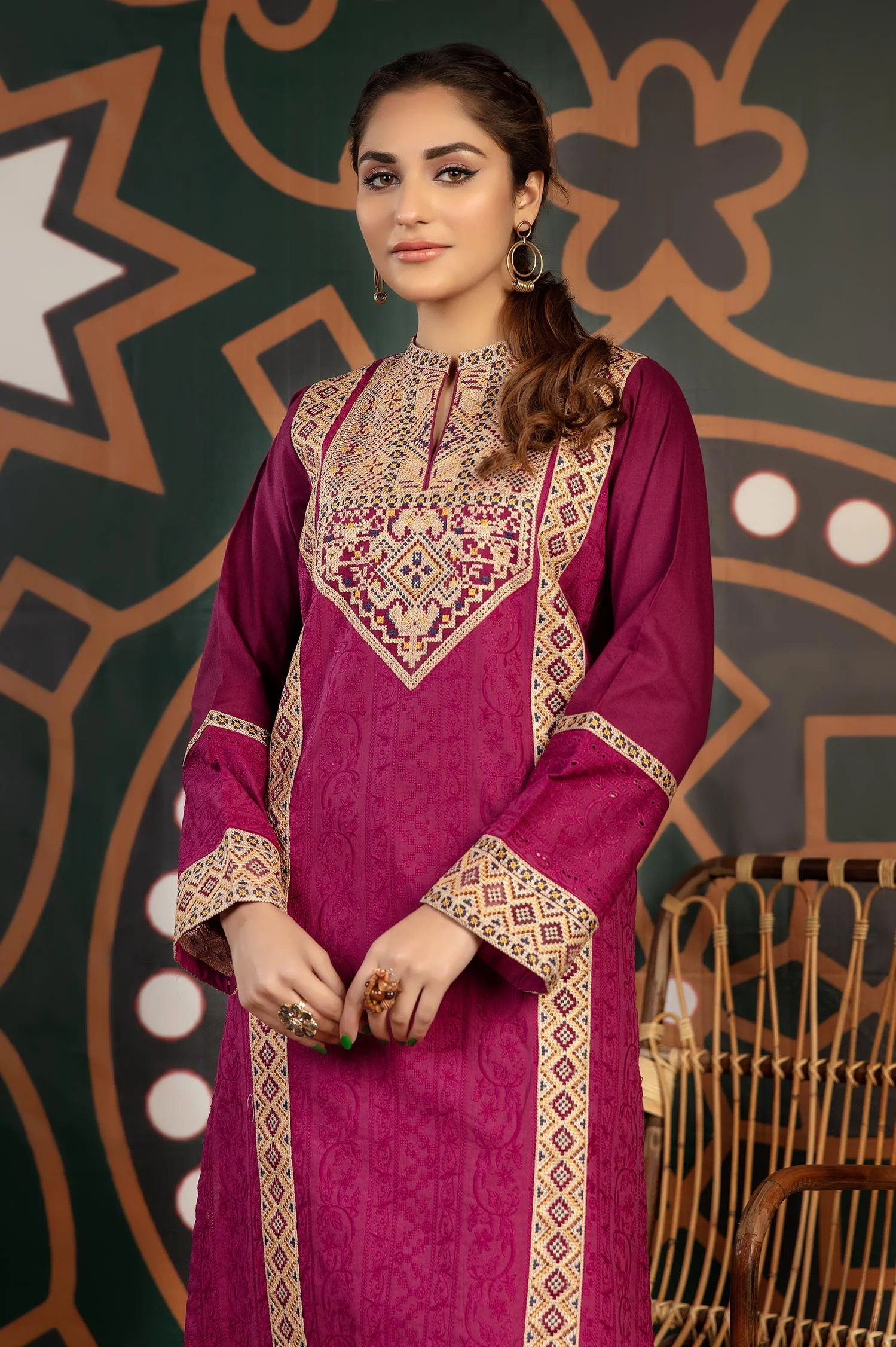 Brandy Rose - Exclusive Embroidered Lawn Stitch Kurti - Image 3