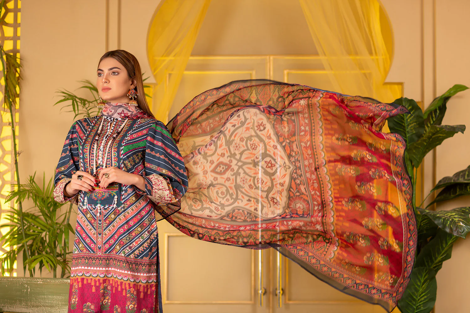 Brunello - Digital Printed and Embroidered Suvic Lawn 3PC - Image 3