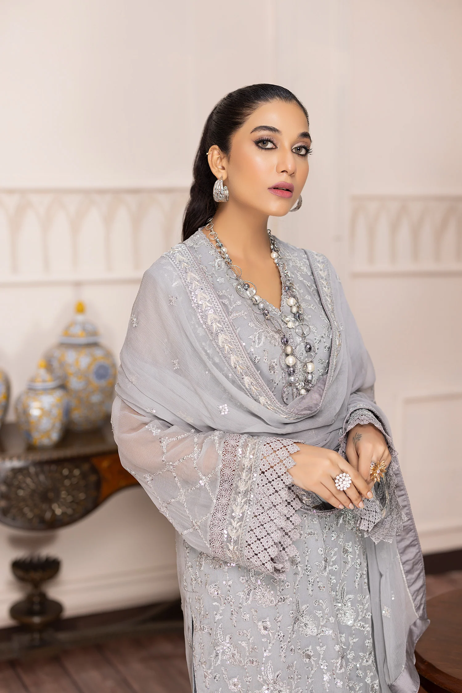 Brunia - Embroidered Chiffon Pret 3PC - Image 4