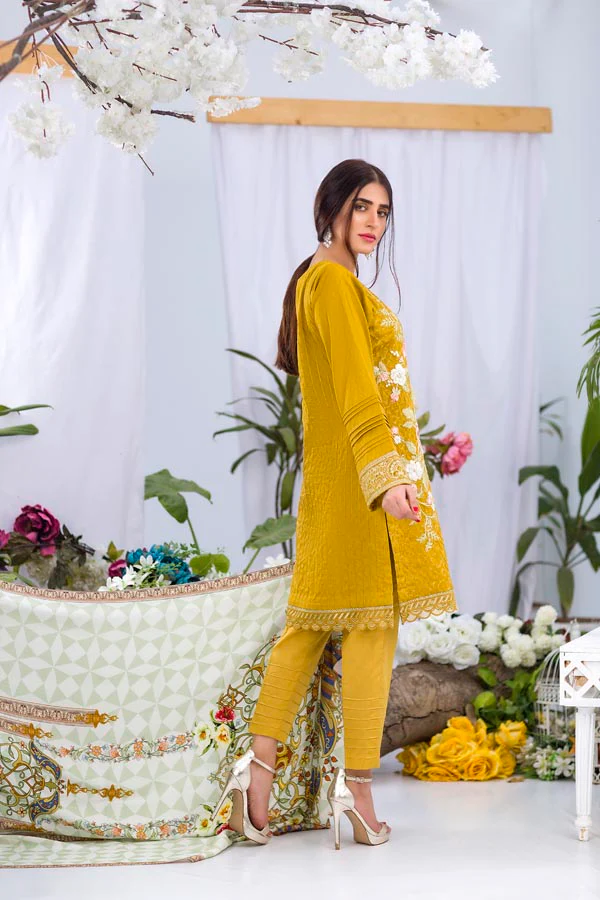 Bumblebee - Embroidered Viscose with Cotail Shawl (2 Piece) - Image 2