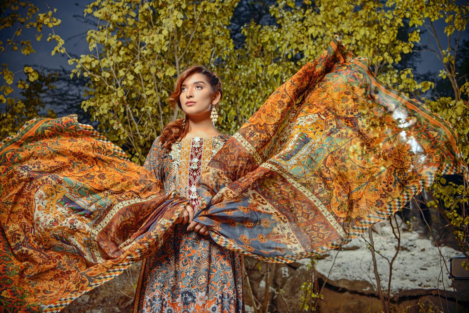 Cadoc - Digital Printed and Embroidered Lawn 3PC - Image 3