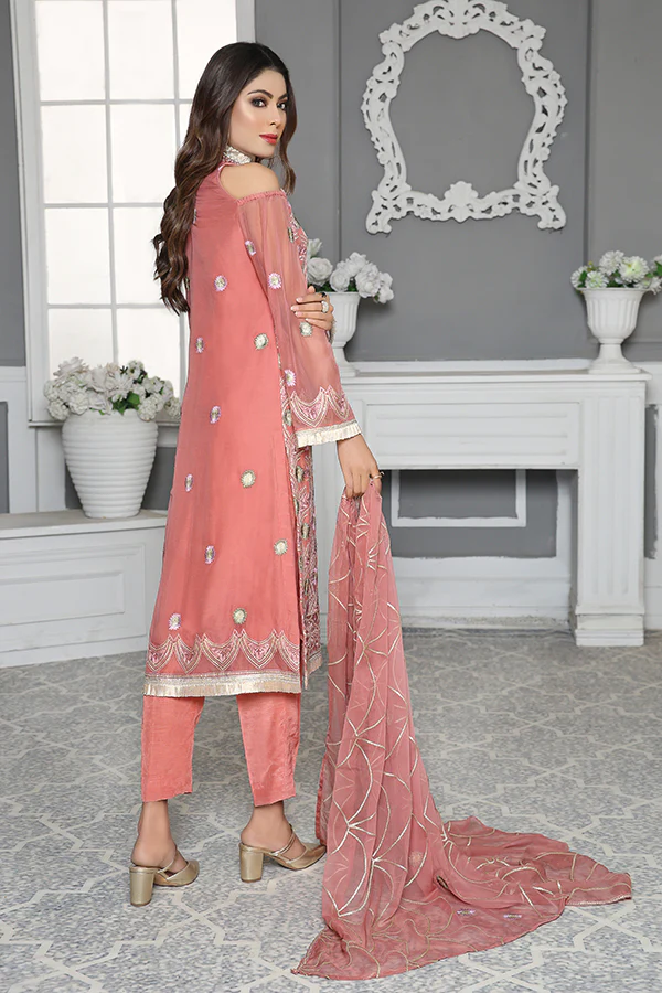 Calcite - Luxury Desire Embroidered Chiffon 3PC - Image 3