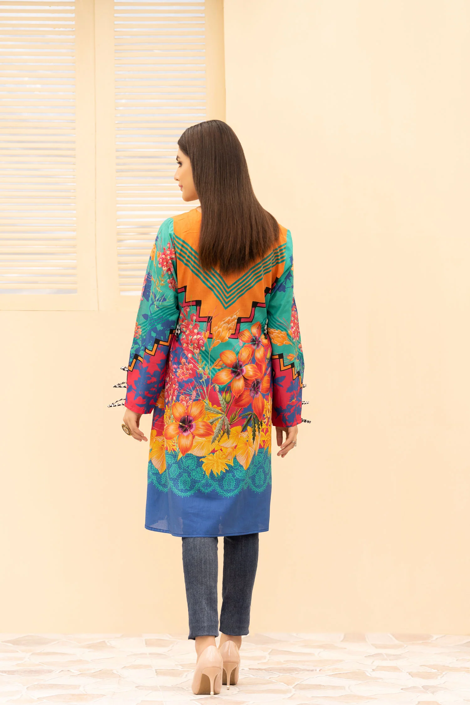 Calla - Digital Printed Stitched Lawn Kurti - Image 2